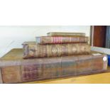 ANTIQUARIAN BOOKS. Four mixed antiquarian leather bound books including Campbell family Bible