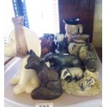 ASSORTED CERAMICS. Tray of assorted ceramics including Spode