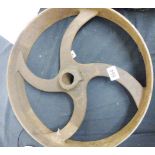 FLYWHEEL. Large cast iron traction engine flywheel, D ~ 40cm