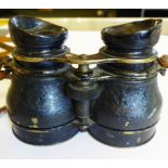 MILITARY BINOCULARS. Military binoculars marked REF No 6E/338 with crows foot