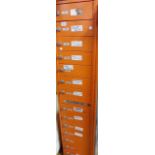 METAL LOCKERS. Dispenser by Helmsman, fourteen locker vertical unit with individual lockable