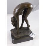BRONZE STATUE. Bronze nude statue, H ~ 19cm