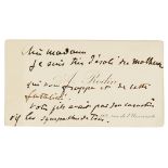 Rodin, Auguste. Eigenhändiger signierter Brief und eigenhändig beschriftete unsignierte