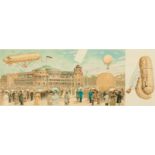 Werbung - - Internationale Luftfahrtausstellung ILA 1909, Frankfurt/M. Bogen mit 45 farbig