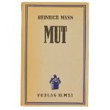 Exil - - Mann, Heinrich. Mut. (Essays). Paris, Verlag 10. Mai 1939. 295 S. 18 x 11,5 cm. Original-