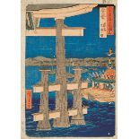 Asien - Japan - - Hiroshige, Utagawa. Drei Farbholzschnitte aus der Serie Rokujuyoshu meisho zue (