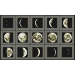 Varia - Mondphasen - - Mondphasensequenz. 15 Vintages. Silbergelatineabzüge. Späte 1960er Jahre.