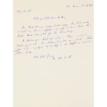 Canetti, Elias. Handschriftlicher Brief an einen Herrn Mattes, 12. Dezember 1979. 1 S. 20 x 15 cm.