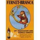 Plakate - - Mazzo, Alda. Fernet Branca. Farboffset-Lithographie. Aarau-Lugano, Trüb & Cie., um 1935.