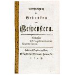 Occulta - - Meier, Georg Friedrich. Vertheidigung der Gedanken von Gespenstern. Halle, Hemmerde,