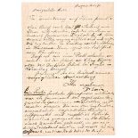 Emin Pascha. Eigenhändiger elfzeiliger Brief an Robert von Schaub. Deutsche Handschrift auf