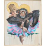 ENATENTAKADAN-C Acrylique sur toile Artiste contemporain Epoque XXème siècle H : 110 ; L : 90 cm