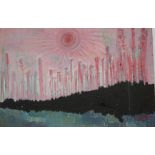 TABLEAU "LA VILLE ROSE" DE JO PATCH Huile sur isorel signée de Jo Patch. H : 80 x L 120 cm Jo Patch,