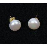 PAIRE DE BOUCLES D'OREILLES EN PERLES D : 1 cm env