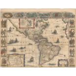 Hondius/Jansson 1632 America Noviter Delineata This rare, magnificent map of the Americas is derived