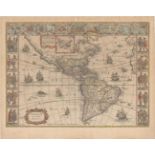 Willem Blaeu 1640 Americae Nova Tabula This stunning carte-a-figures map is a superb example of