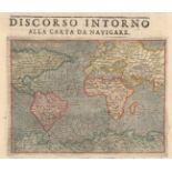 Tomaso Porcacchi 1620 Discorso Intorno alla Carta da Navigare This nautical world map, engraved by