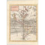 Herman Moll 1732 America Boldly engraved small map showing California as an Island with an