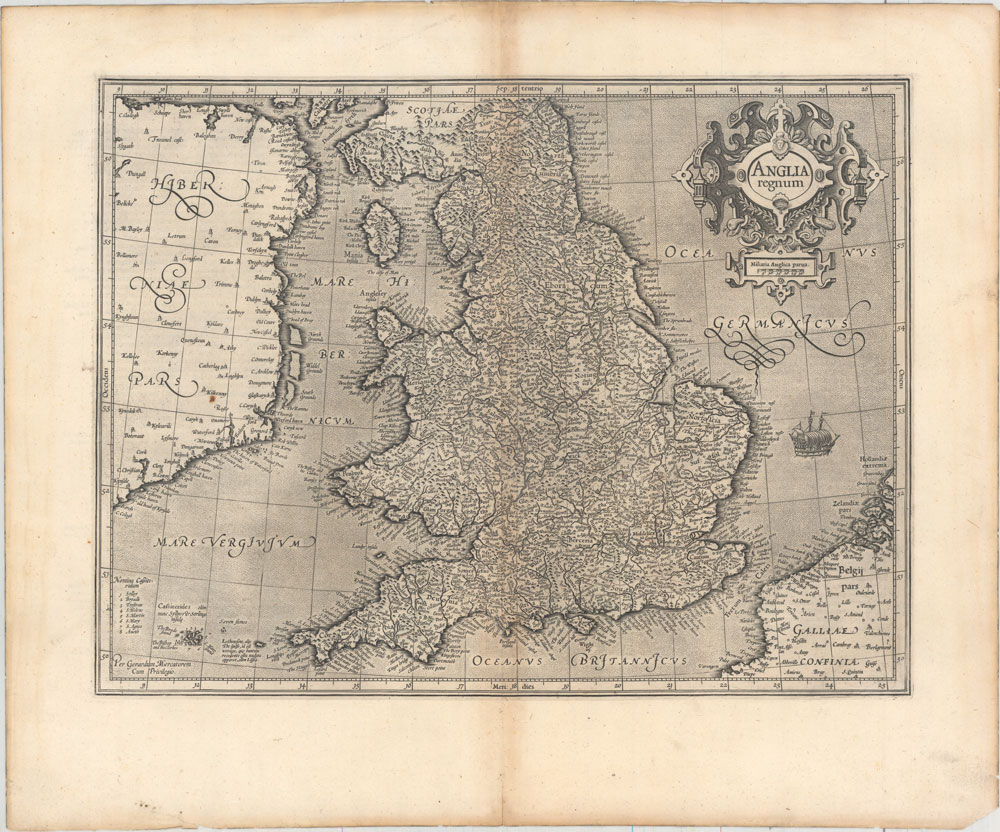 Anglia Regnum Mercator/Hondius, 1630. This attractive map of Elizabethan England is filled with