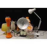 LAMPS - a selection of 1970's tables lamps,