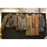 VINTAGE LEATHER COATS - a collection of 6 leather coats to include the makes Scandinavian Fur Co