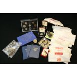 ENGLISH & FOREIGN COINS - a bag of pre and post 1947 half crowns and shillings, a silver 1935 Crown,