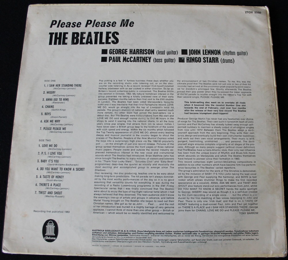 PLEASE PLEASE ME - German stereo 1st pressing of The Beatles debut album Please Please Me (ZTOX - Image 2 of 4