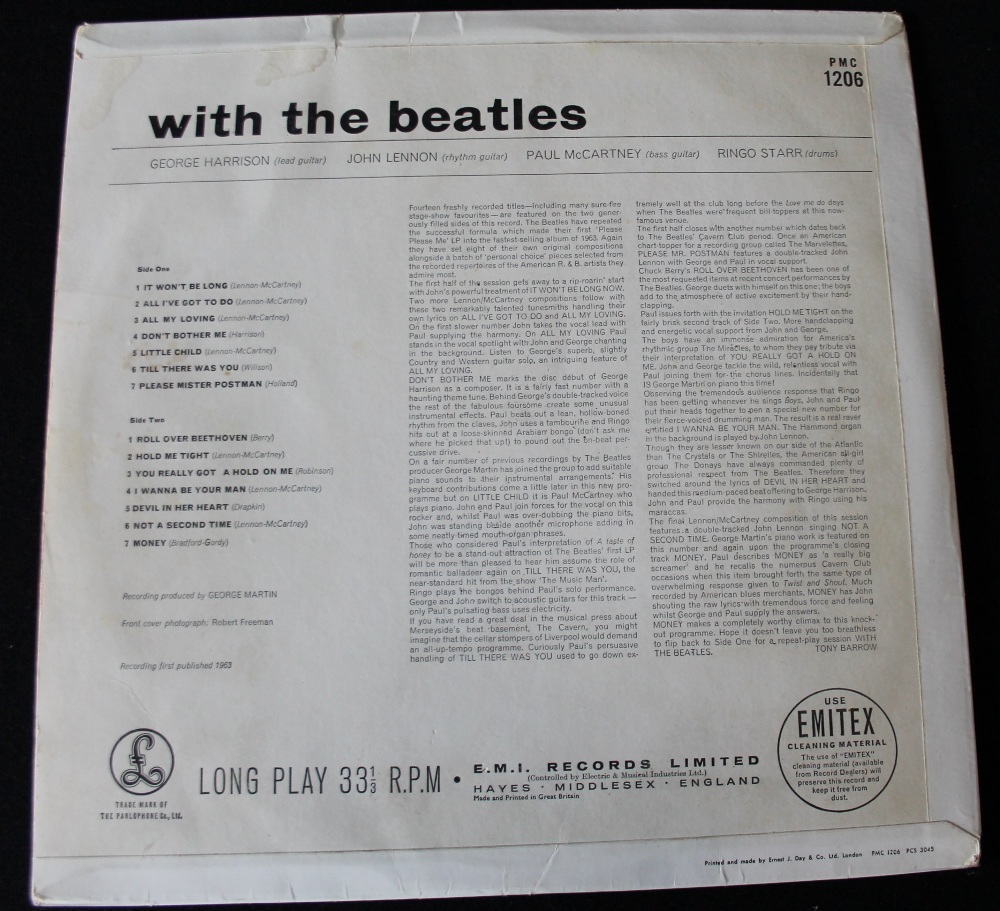 WITH THE BEATLES - MONO 1st - Lovely 1st UK mono pressing of the 1963 release (PMC 1206). - Image 2 of 4