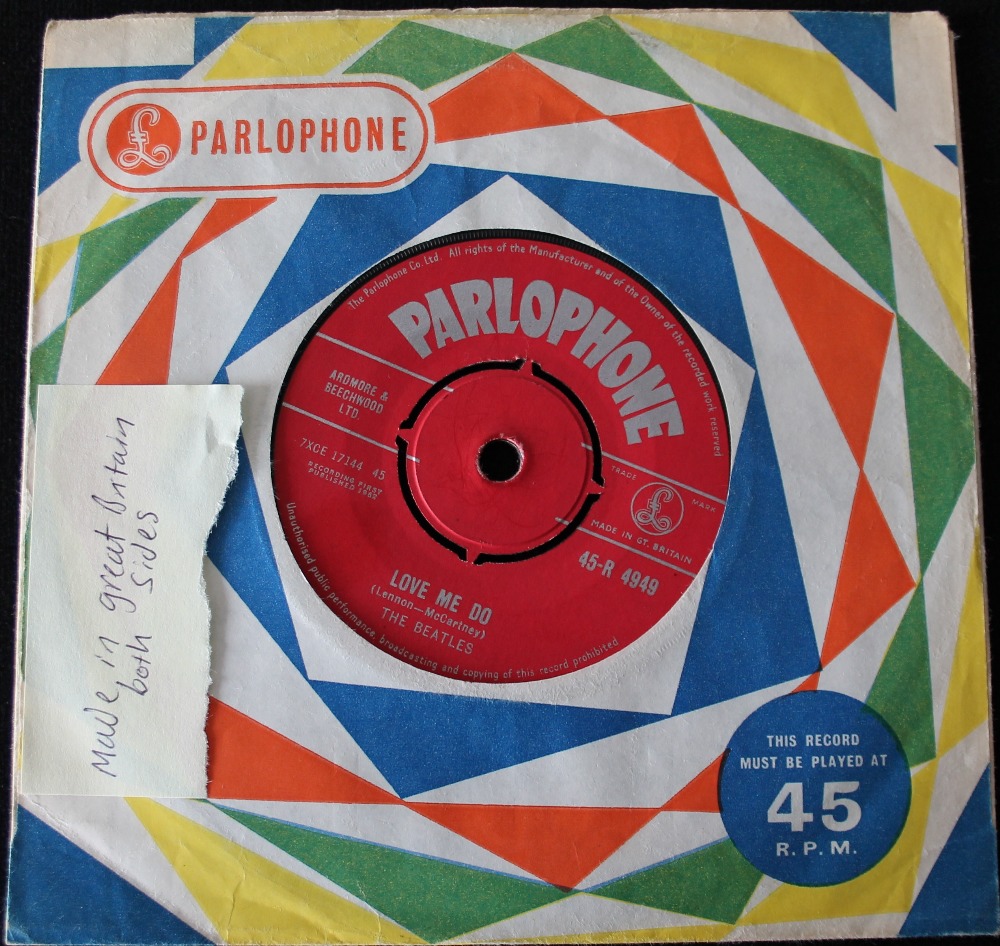 BEATLES LOVE ME DO RED PARLOPHONE - UK 7" single (45-R 4949) in Ex to Ex+ condition with a couple