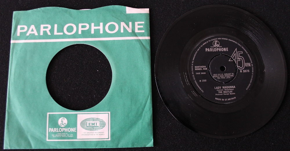 LADY MADONNA - 1st pressing 7" single (R 5675) b/w The Inner Light complete with fan club inner