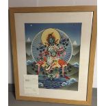 GEORGE HARRISON - a letter and gift in the form of a stunning "Green Tara" Buddhist print gifted