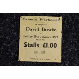 BOWIE TICKET - a ticket stub from David