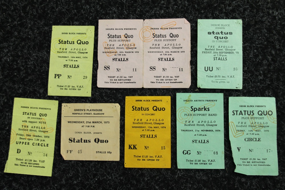 STATUS QUO TICKETS - a collection Status