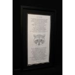 PAUL MCCARTNEY - Framed and original calligraphy artwork with the lyrics for The Beatles 'Rocky