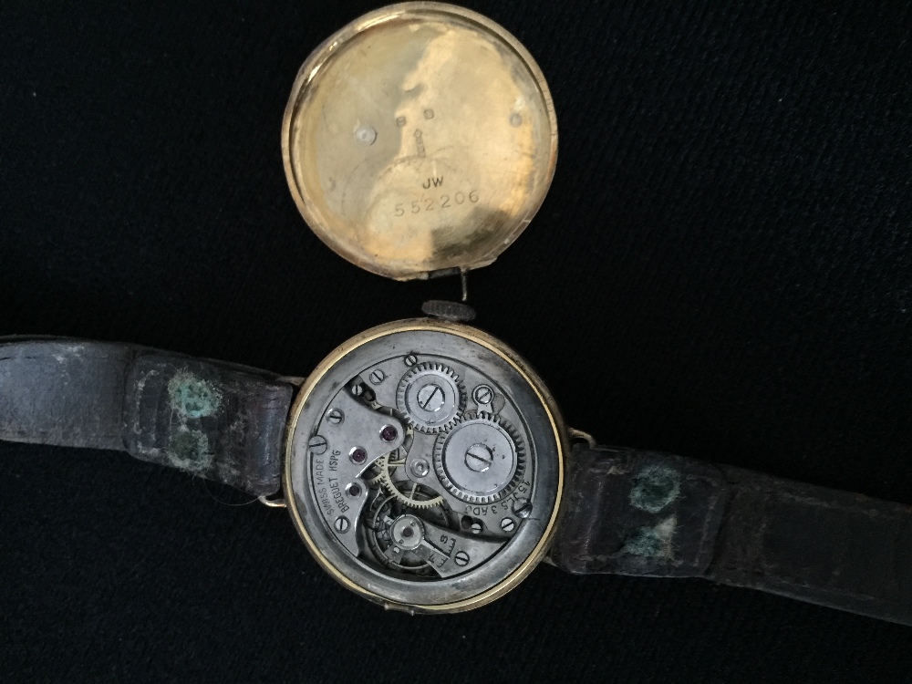 9ct GOLD BREGUET WATCH - marked Breguet HSPG and a Swiss made trench watch. - Image 3 of 4