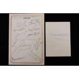 SPORTSMANS AUTOGRAPHS - a signed menu and ticket for the 25th Sportsmans Dinner held by Greenall