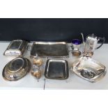 SILVER PLATE - an assorted collection of silver plated items to include a Mappin & Webb coffee pot