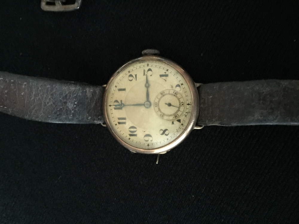 9ct GOLD BREGUET WATCH - marked Breguet HSPG and a Swiss made trench watch. - Image 2 of 4