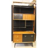 BUREAU - a retro wooden sideboard / room divider with cupboards featuring sliding doors and two