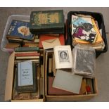 BOOKS - a collection of 4 boxes of books (hard and soft backs) from a variety of genres including