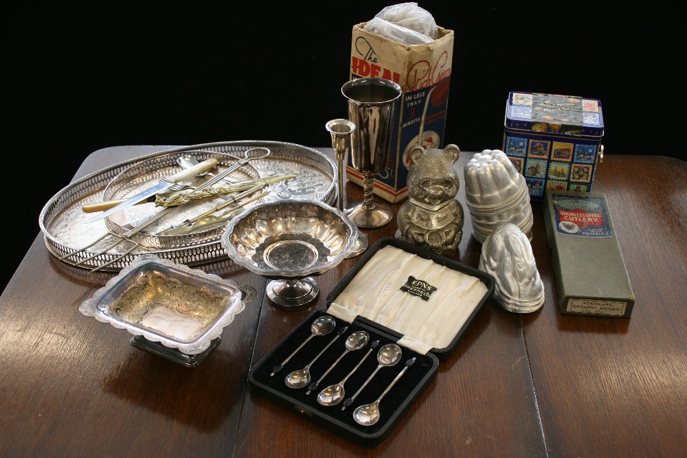 SILVER PLATE - a selection of silver plate items to include a Winnie the Pooh money box,