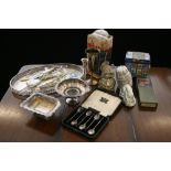 SILVER PLATE - a selection of silver plate items to include a Winnie the Pooh money box,