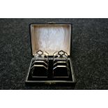 SILVER TOAST RACKS - a pair of boxed silver toast racks featuring the Sheffield Edward Viner