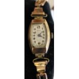 LADIES WATCH - a 9ct ladies Rotary mechanical watch with expander bracelet. Sold in original box.