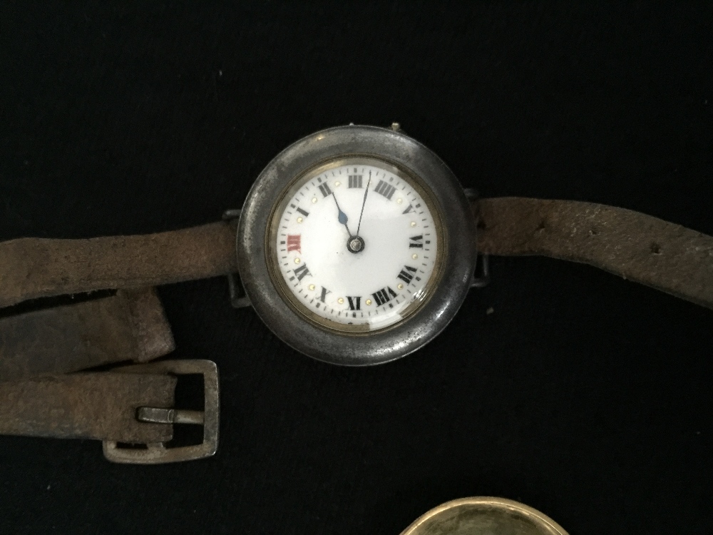 9ct GOLD BREGUET WATCH - marked Breguet HSPG and a Swiss made trench watch. - Image 4 of 4