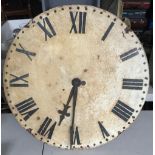 VICTORIAN CLOCK - 22” cast iron clock with back winding fusee movement.