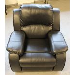 DIVANO RECLINER - a Divano black leather recliner.