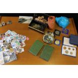 STAMPS & COINS - a selection of coins to include a Victoria 1887 shilling, George IV 3pence coins,