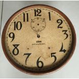 IBM SLAVE CLOCK - foxing to dial and movement in need of repair.