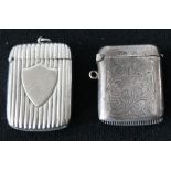 VESTA CASES - two vesta cases to include one English silver 1919 Chester case by Joseph and Richard